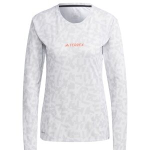 Adidas terrex long sleeve, white/grey, small